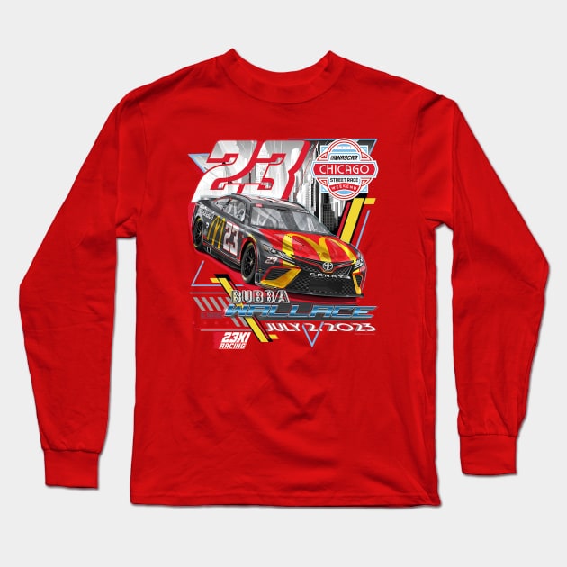 Bubba Wallace 23XI Grant Park 220 Long Sleeve T-Shirt by art.Hamdan